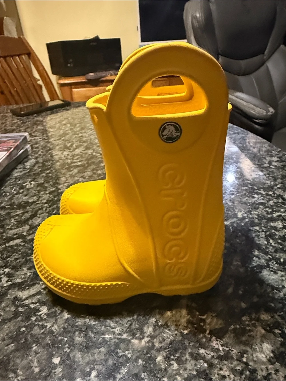 CROCS Kids Yellow Pull-On Rain Boots